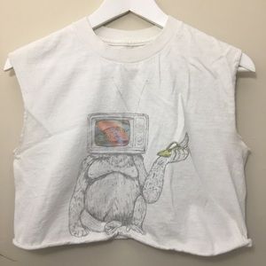 Vintage VANS Cut Crop Top Monkey TV
