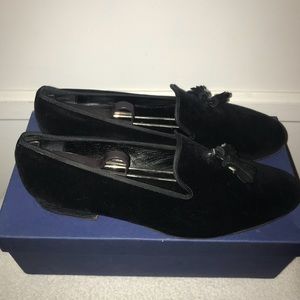 Black Men’s Velvet  Lolu Slippers Size 10