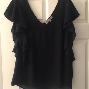Francesca's Boutique Penelope black ruffle top - M