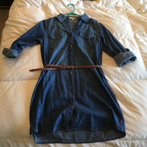 3/4 sleeve denim dress
