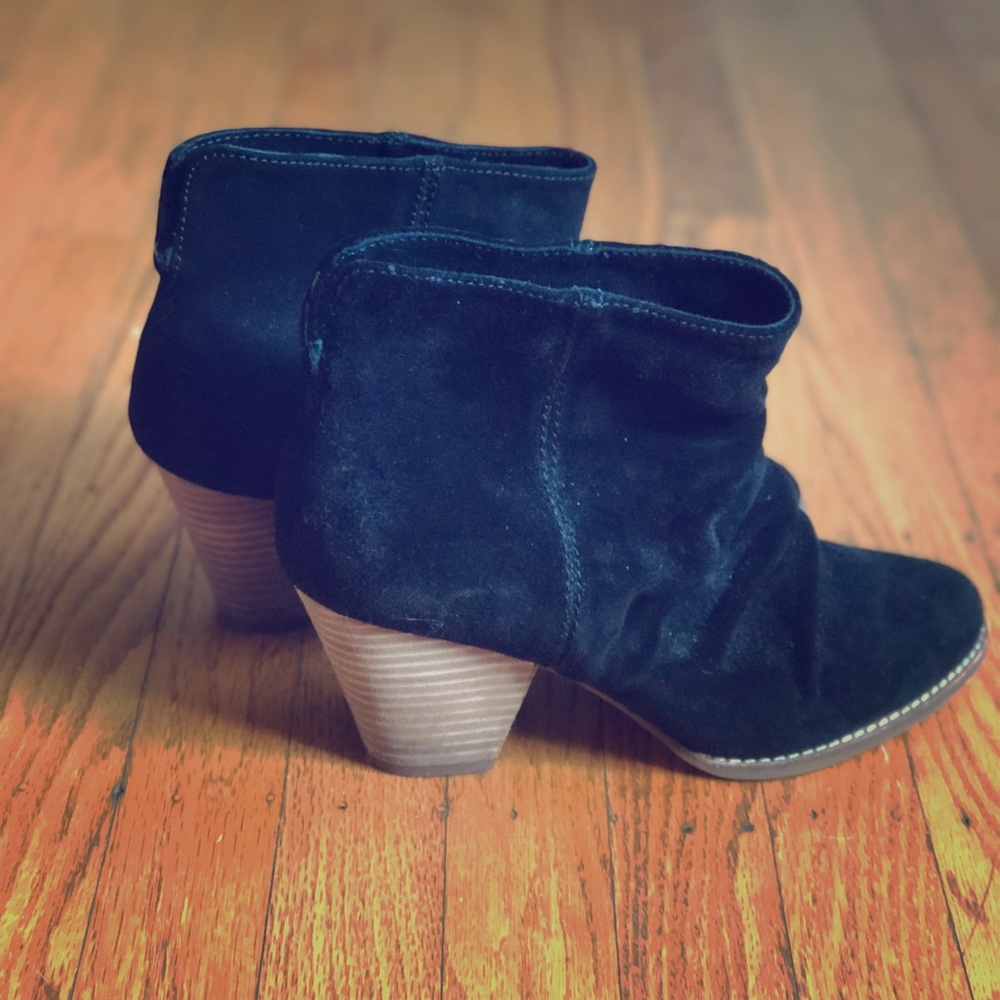 Black suede booties