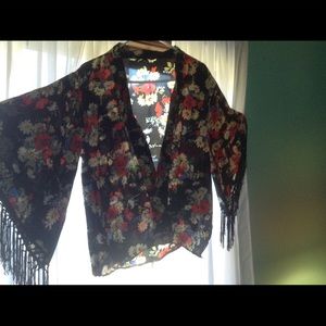 Fringed cover up shirt