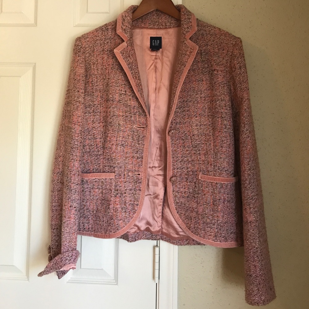 GAP tweed wool jacket in blush !