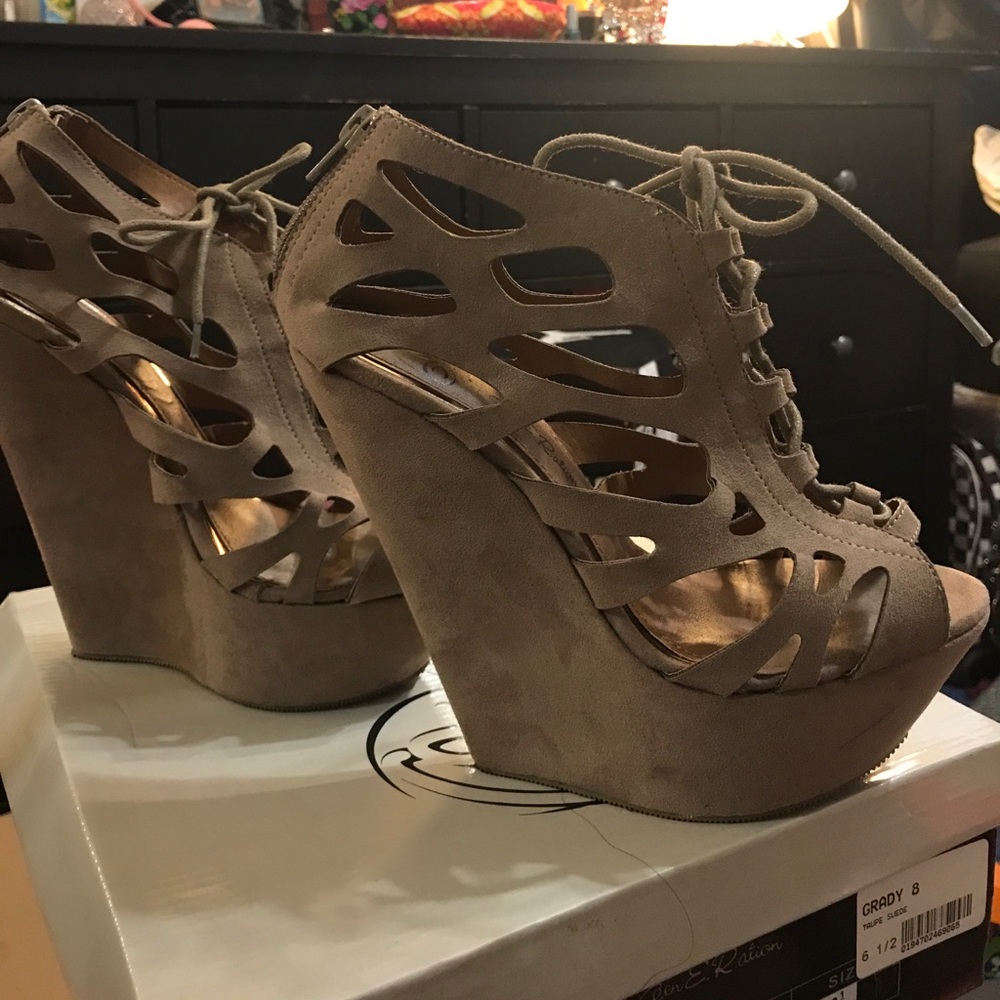 Lace up wedges