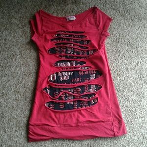 ~Red and black ripped top~