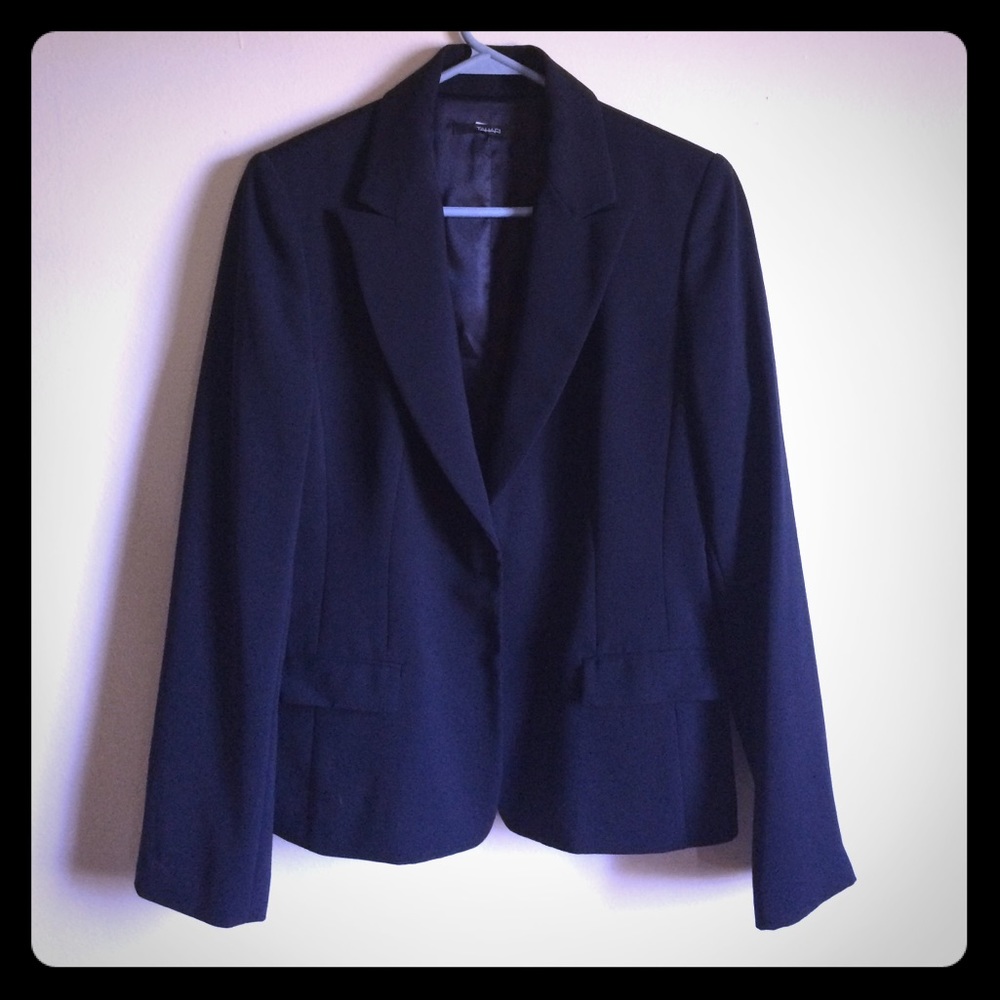Elie taharie navy one button suit blazer