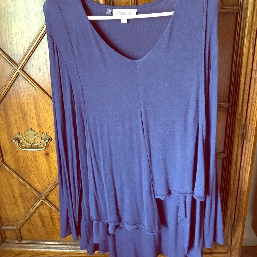 Jennifer Lopez asymmetrical sweater