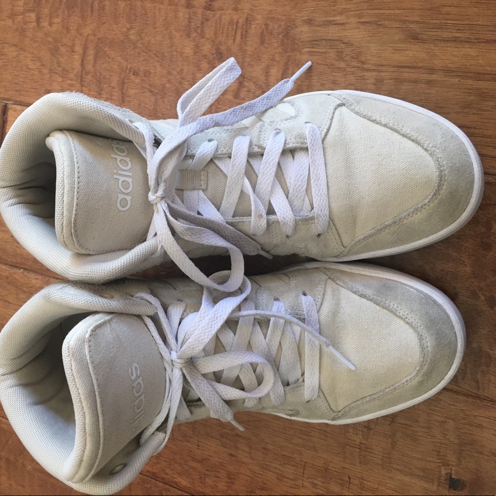 Adidas high top ivory sneakers 👟