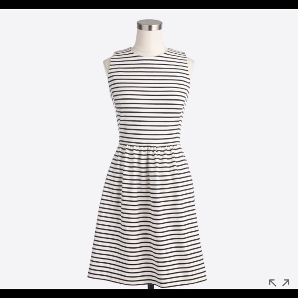 J Crew Black striped dress