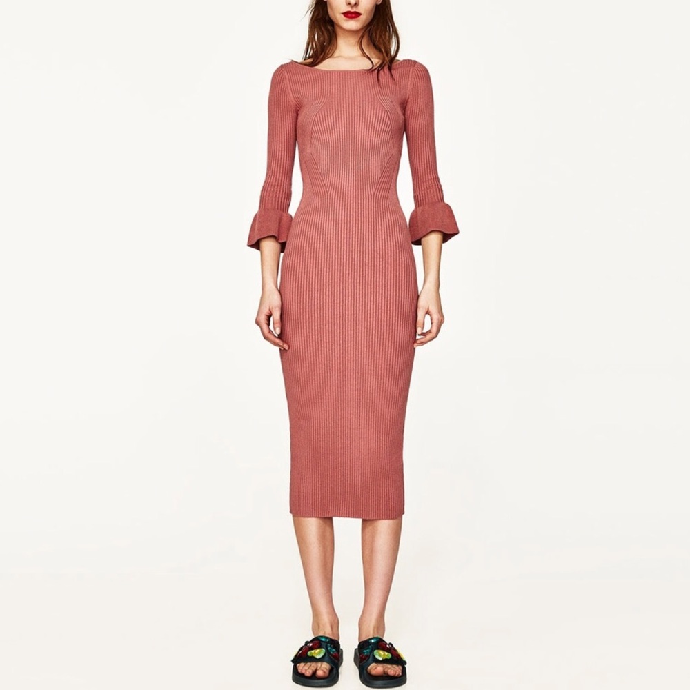 Zara Ribbed Sweater Dress