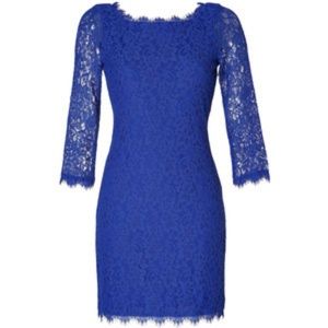 DVF Zarita lace dress NWT vivid blue size 4