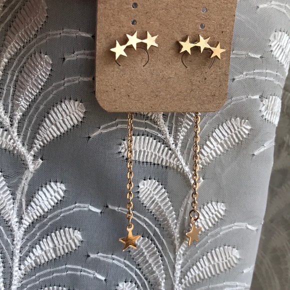 ⭐️STARS Dangling Double Side Earrings - Picture 2 of 2