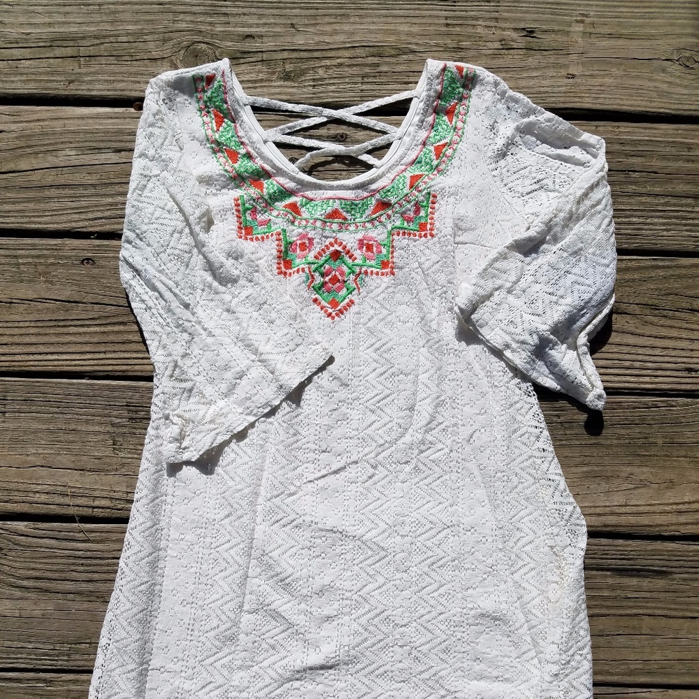 Red Camel White Lined Tunic/Dress