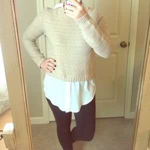 Sweater/dress shirt combo