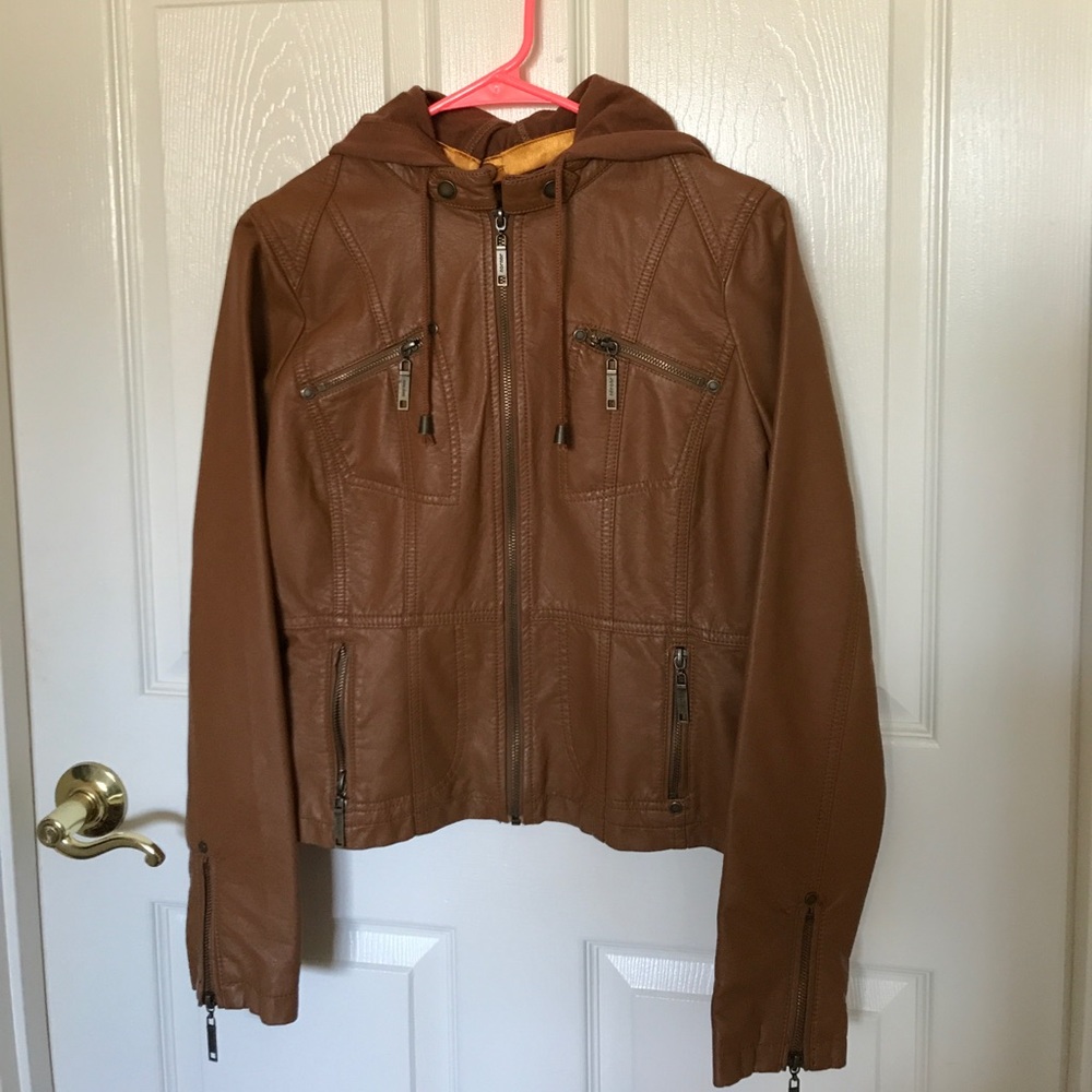 Chestnut Brown Leather Jacket in Great Condition