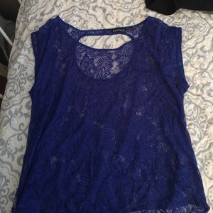 Sheer royal blue express top