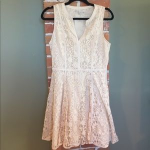 Creme lace a-line dress