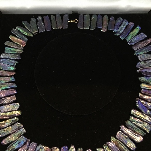 Stick Pearl Necklace 14k clasp - Picture 2 of 2