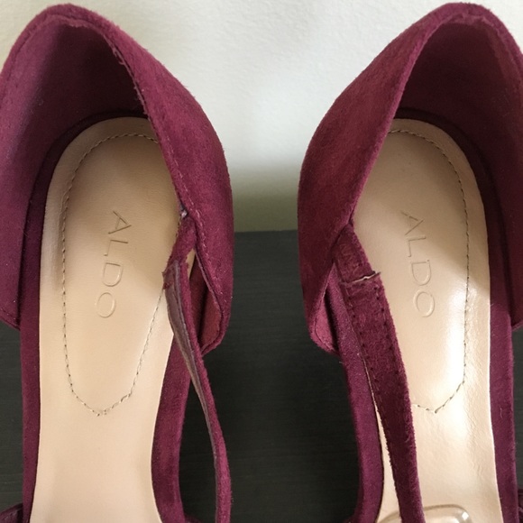 Aldo Burgundy Heel Size 8.5 - Picture 3 of 3