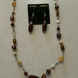 Beautiful beaded necklace and earring set
