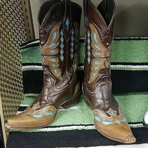Genuine leather cowboy boots
