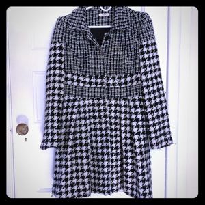 Black and white Houndstooth coat