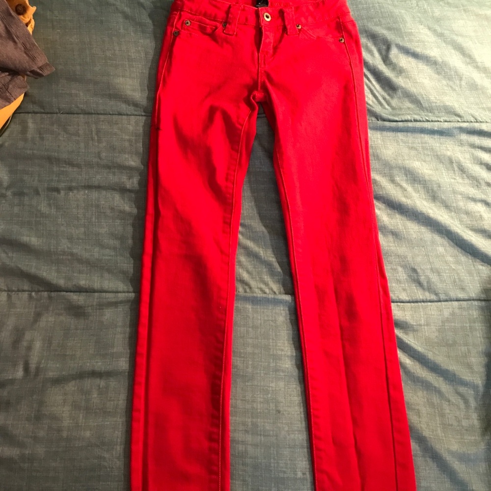 Bright red jeans size 0
