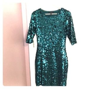 Green sequined dress