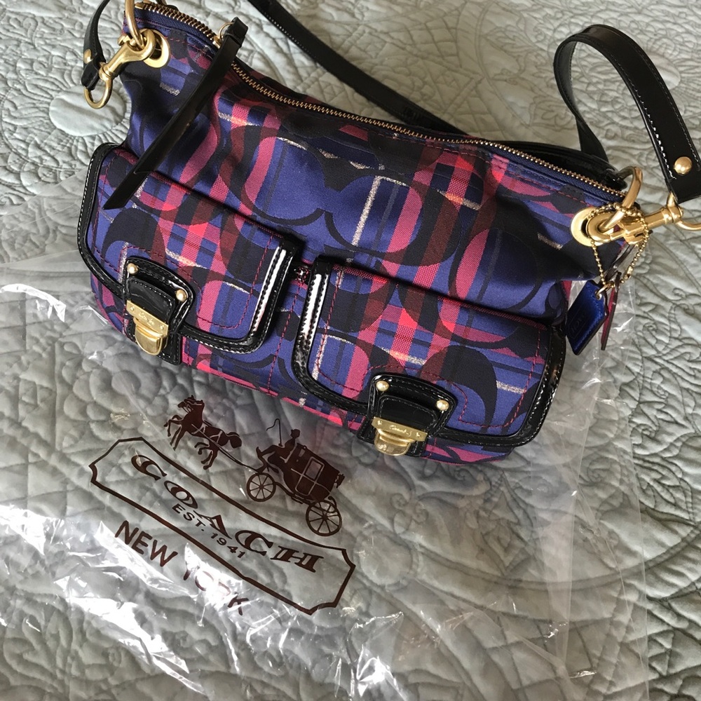 Plaid coach crossbody