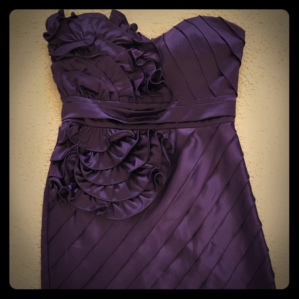 Fab’rik Plum Strapless Cocktail Dress