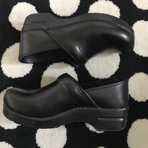 Dansko Black leather clogs