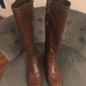 G by Guess Boots, Brown Faux Leather, Sz 7 1/2