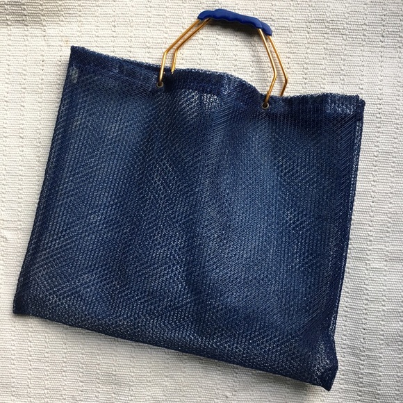 Vintage Handbags - Vintage Plastic Mesh Shopping Tote