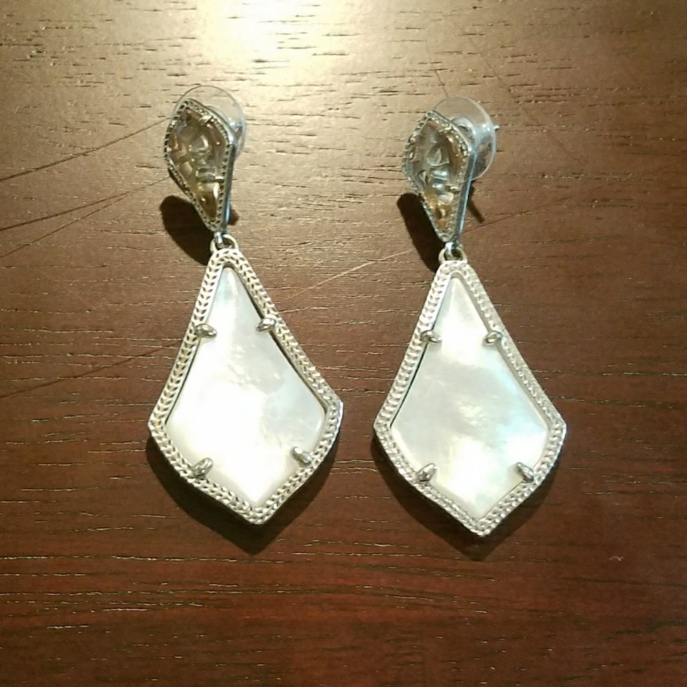 Kendra Scott Alexa Earrings Clear Crystal, Ivory