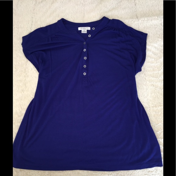 Liz Claiborne 💙 Metal Button Up - Picture 2 of 7