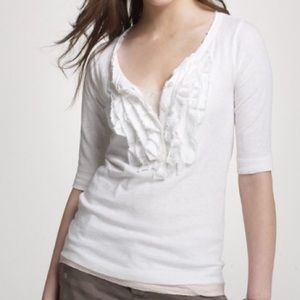 J. Crew Tuxedo Ruffle Painter Henley
