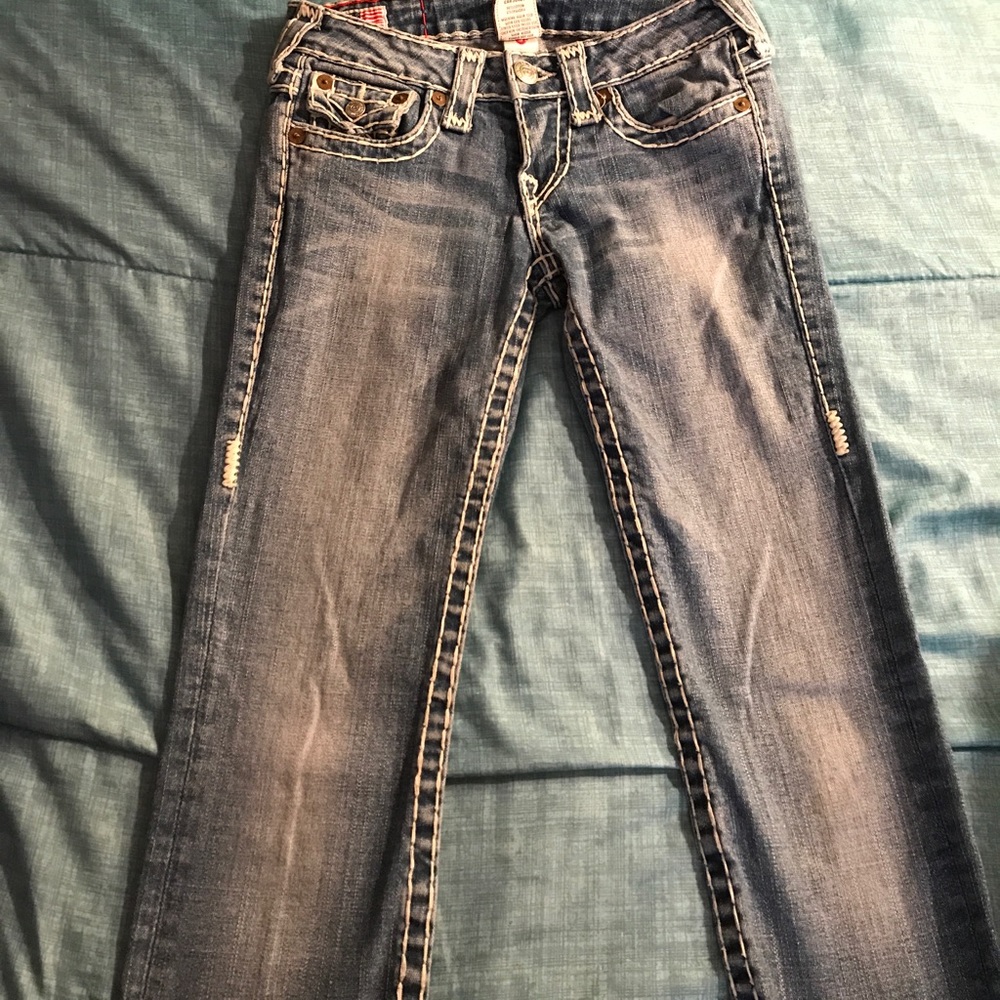 Double Stitch True Religion Jeans Light Wash