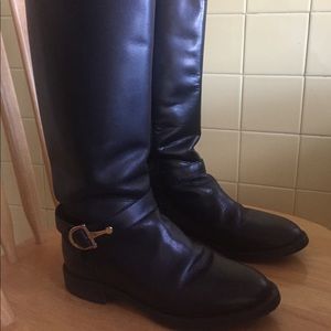 Black Brazilian leather riding boots.