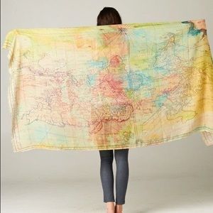 NWOT Love Stitch Map Scarf/Wrap