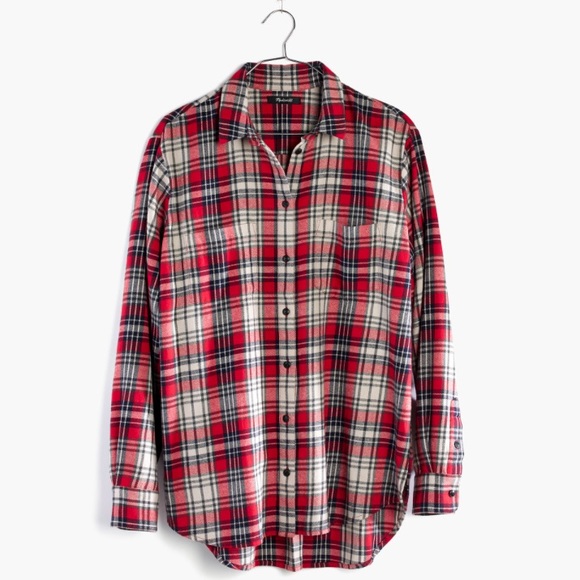 sale | madewell | ex-boyfriend shirt in carl plaid - Picture 5 of 5