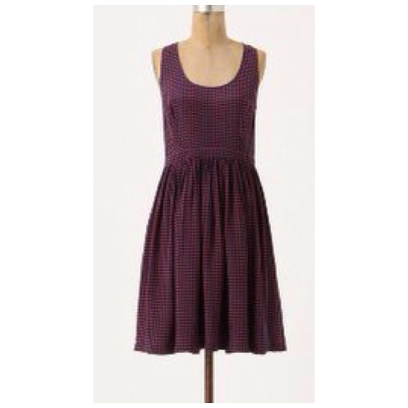 Anthropologie Dresses & Skirts - Anthropologie Navy & Red Silk Dress