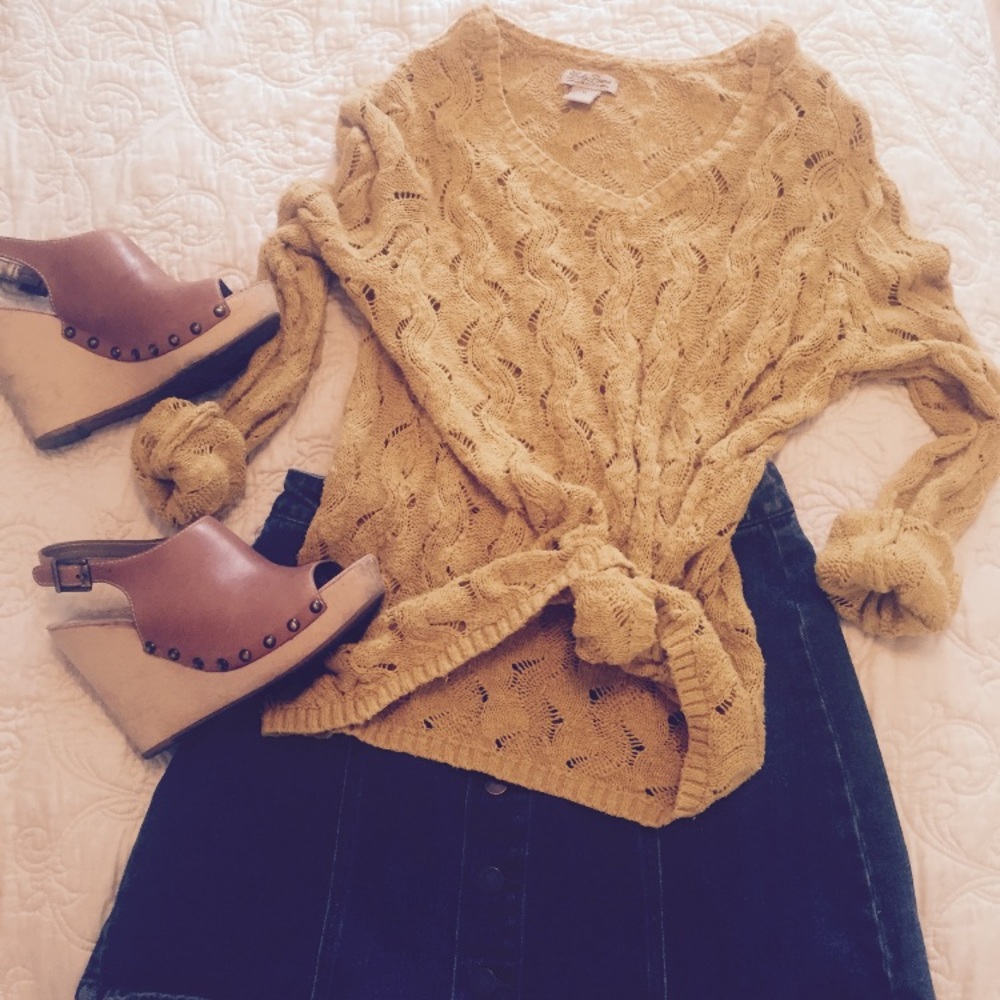 Mustard Lucky Brand Chunky Sweater