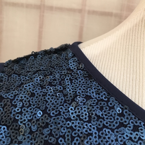 ISSI Navy blue sleeveless sequined dress - Picture 3 of 8