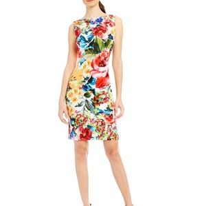 Leslie Fay Floral Printed Sheath Dress