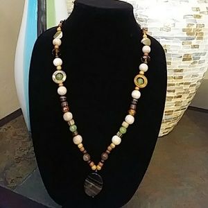 20" Handcrafted earthy toned necklace