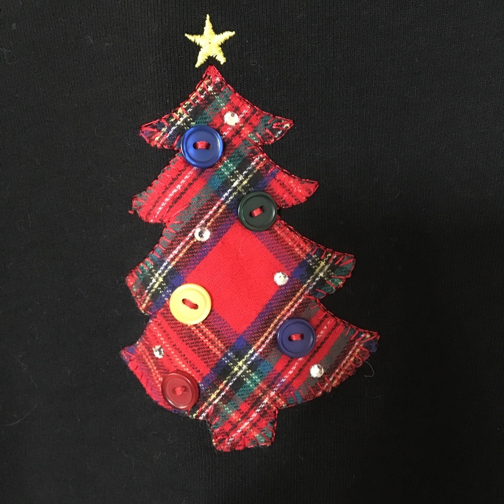 Black Christmas sweater sweatshirt Christmas tree