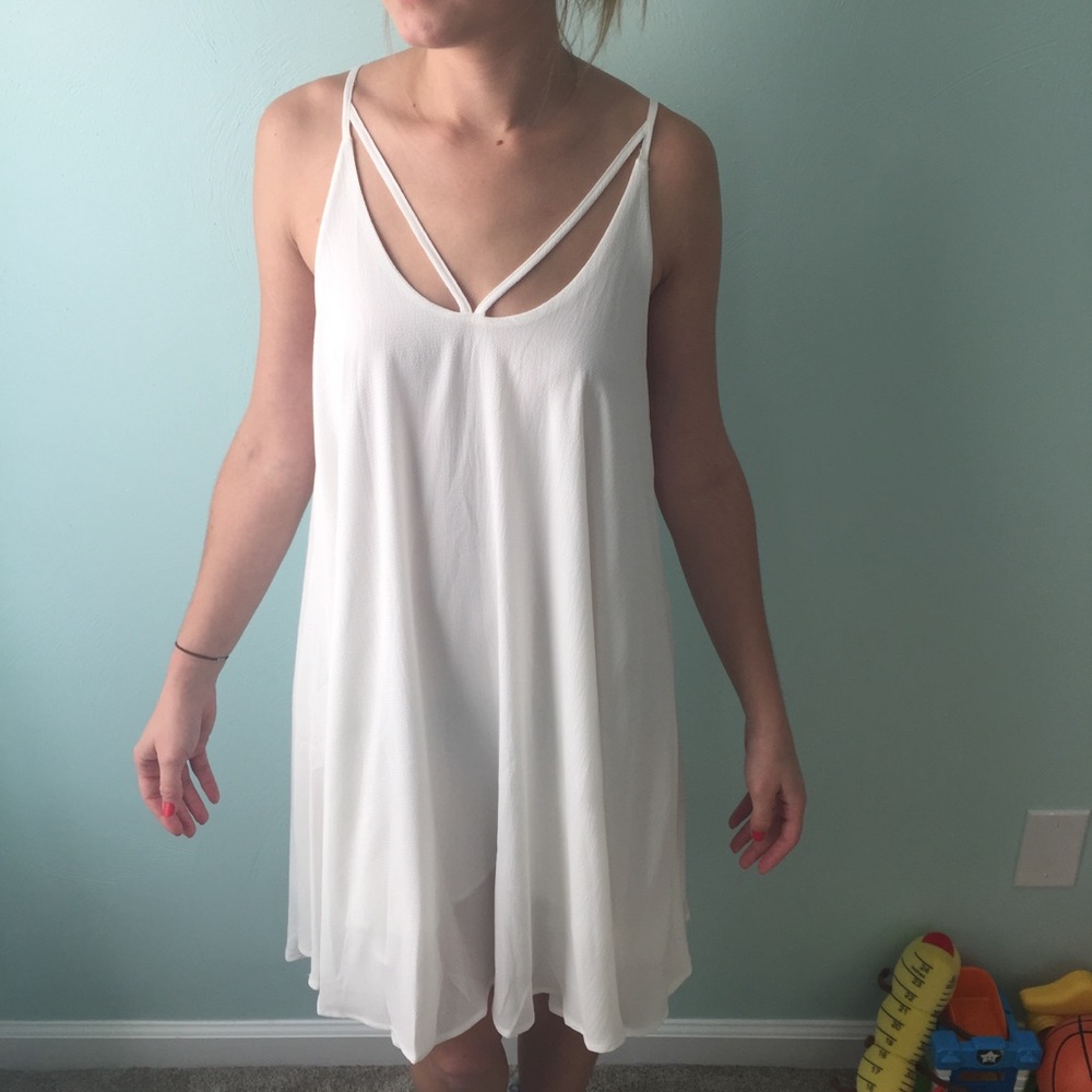 White cutout babydoll dress NWOT