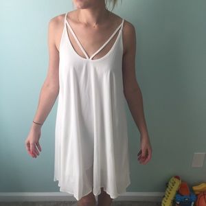 White cutout babydoll dress NWOT
