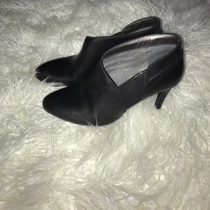 Black leather Booties