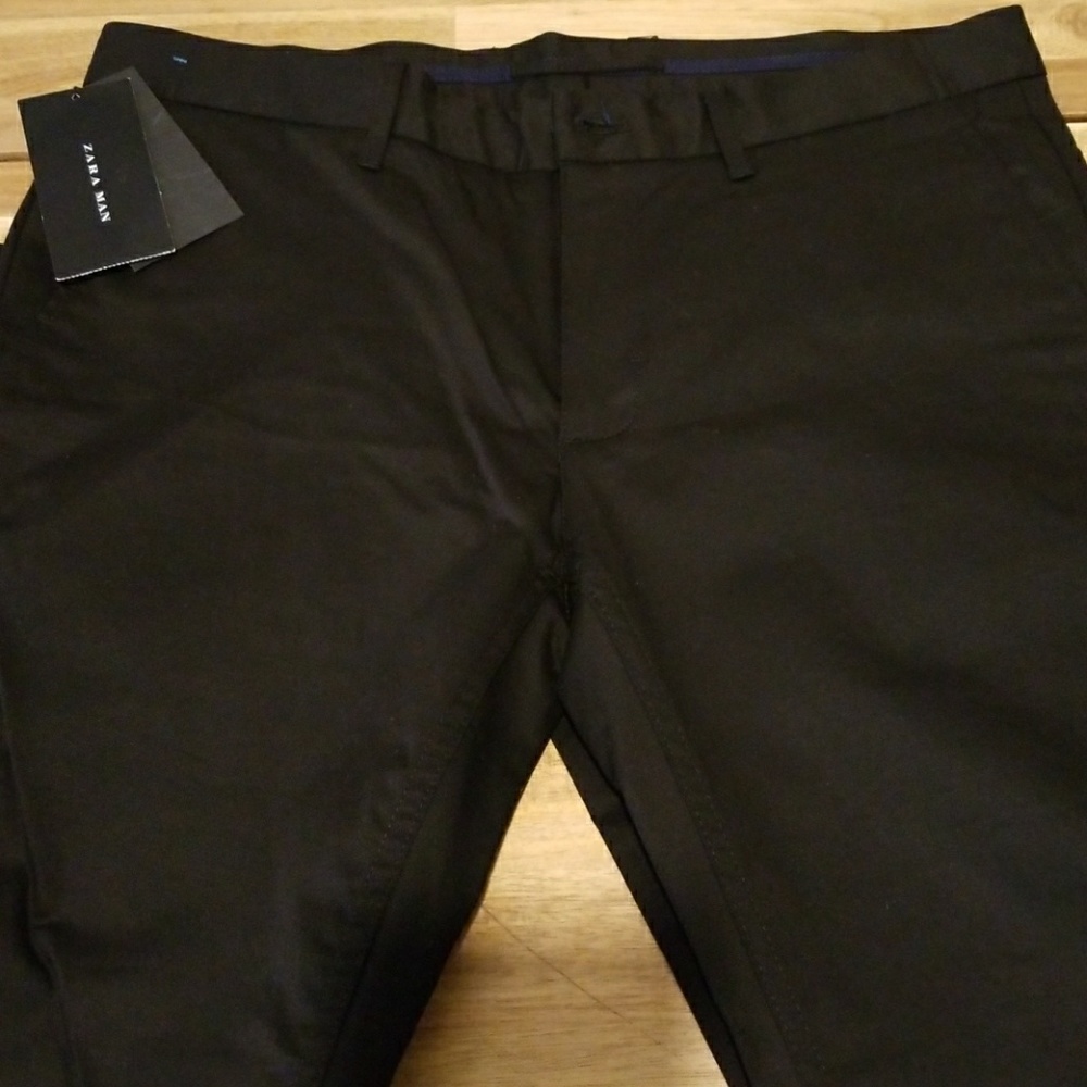 NWT ZARA men's slim black slacks